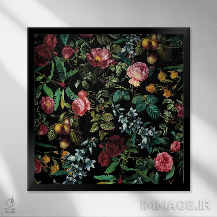 تابلو جنگل گرمسیری شماره ۳ اثر برجو کورکمازیورک - نمای قابدار مشکی