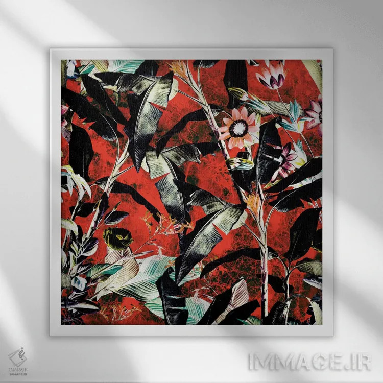 تابلو جنگل گرمسیری شماره ۲ اثر برجو کورکمازیورک - نمای قابدار سفید