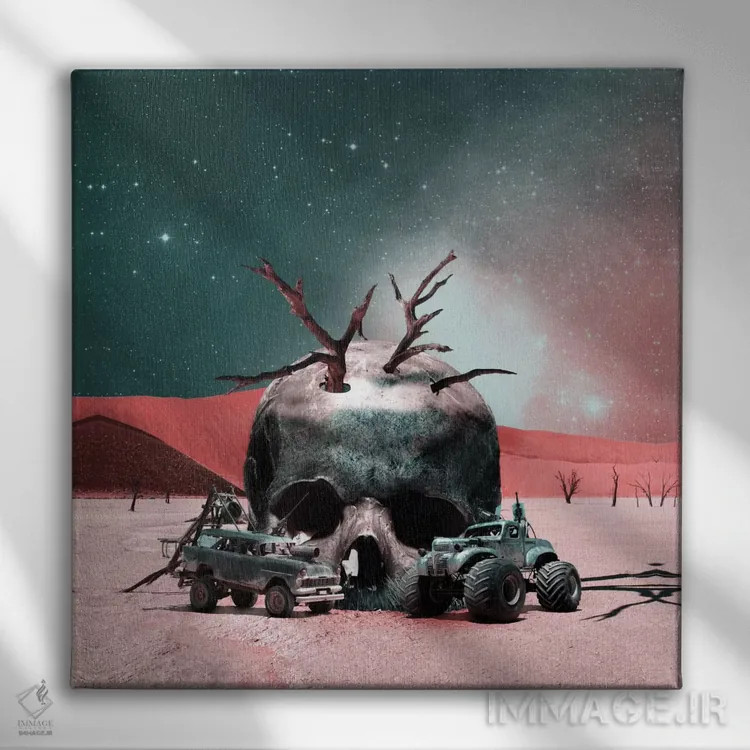 تابلو اقامتگاه جمجمه اثر برجو کورکمازیورک - نمای روبهرو روی دیوار