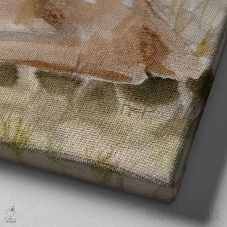 تابلو آهوچه کوچک اثر برنادت اوربانویک - نمای نزدیک بافت بوم