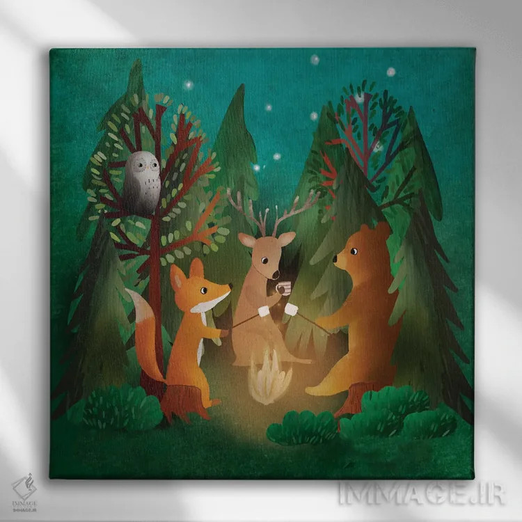 تابلو آتشبازی (آتشافروزی) اثر برنادت اوربانویک - نمای روبهرو روی دیوار