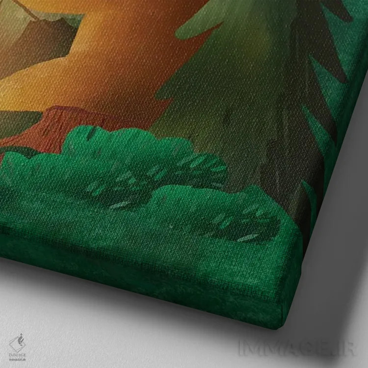 تابلو آتشبازی (آتشافروزی) اثر برنادت اوربانویک - نمای نزدیک بافت بوم