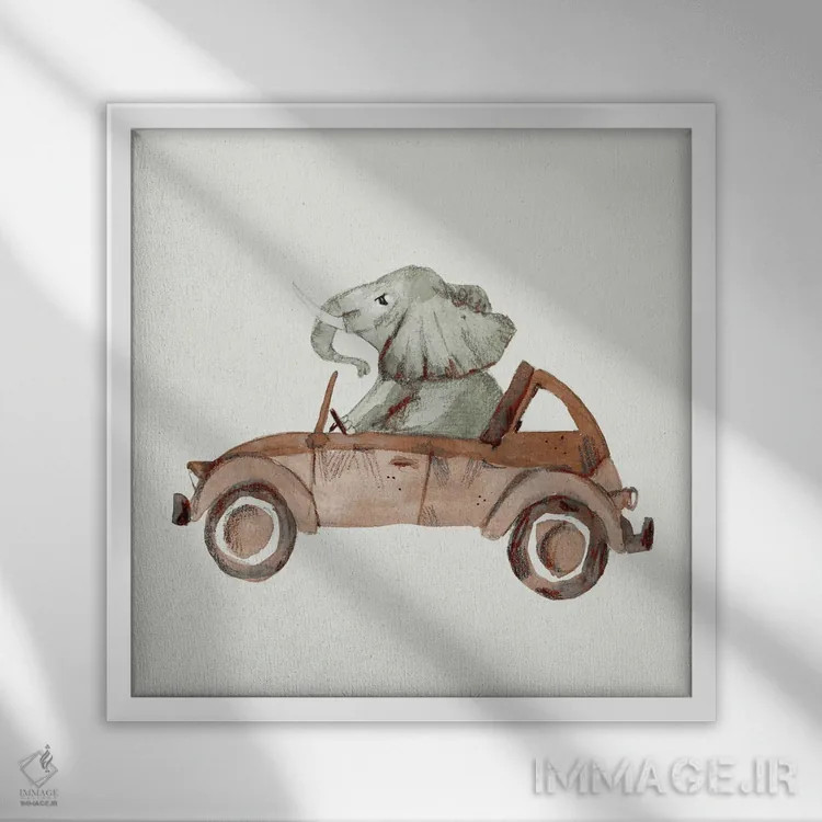 تابلو مجموعه آفریقا اثر برنادت اوربانویک - نمای قابدار سفید