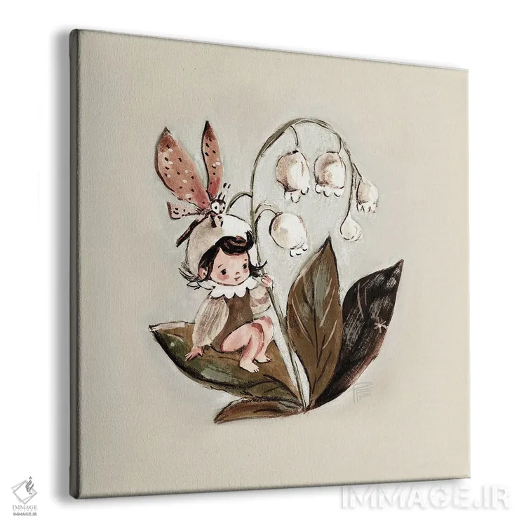 تابلو دختر گلبهدست اثر برنادت اوربانویک - نمای پرسپکتیو محصول