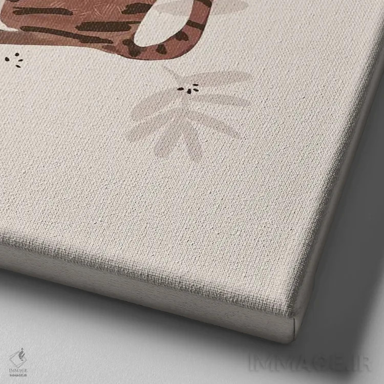 تابلو دو ببر اثر برنادت اوربانویک - نمای نزدیک بافت بوم