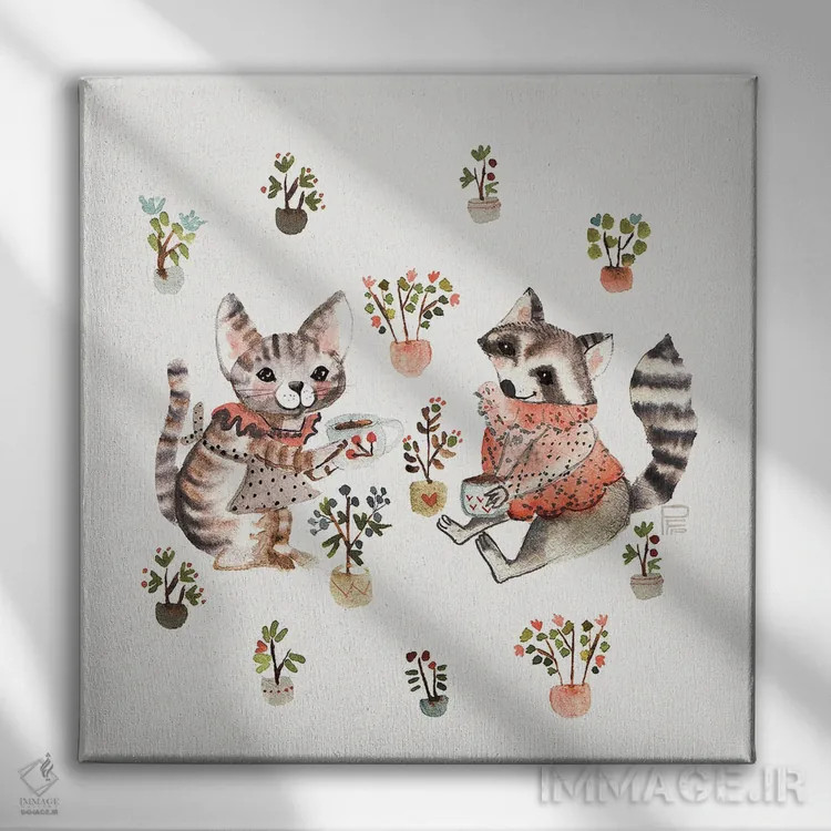 تابلو مهمانی چای اثر برنادت اوربانویک - نمای روبهرو روی دیوار