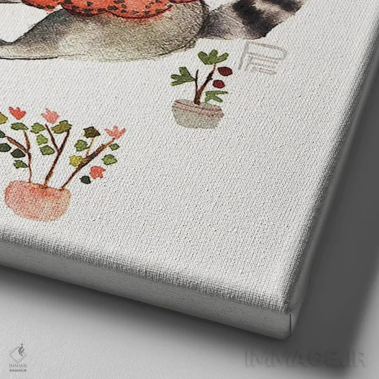 تابلو مهمانی چای اثر برنادت اوربانویک - نمای نزدیک بافت بوم