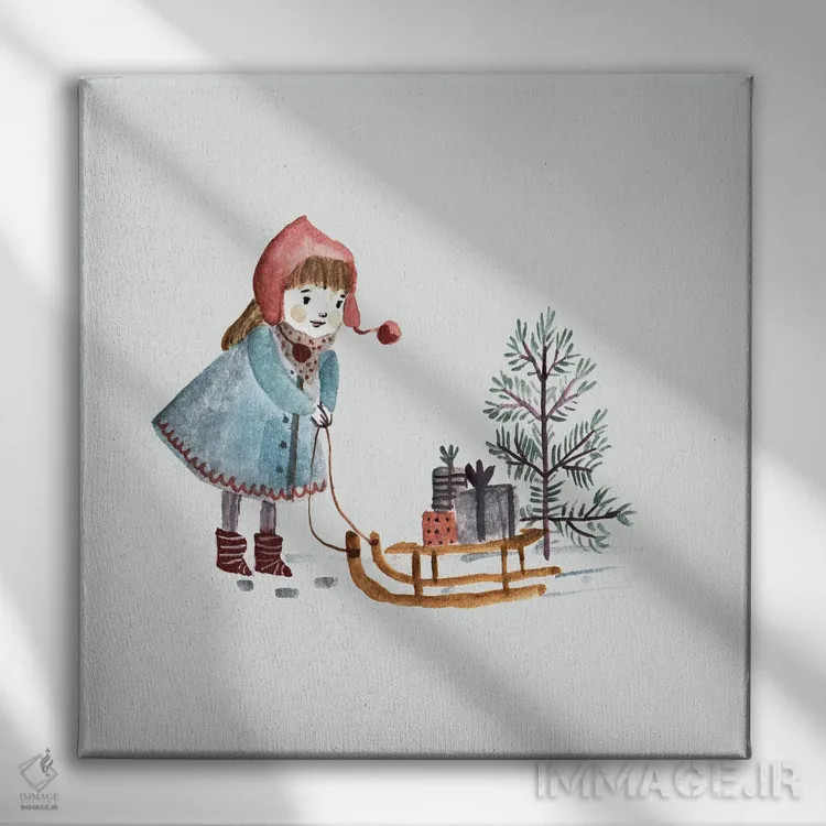 تابلو هدایای کریسمس اثر برنادت اوربانویک - نمای روبهرو روی دیوار