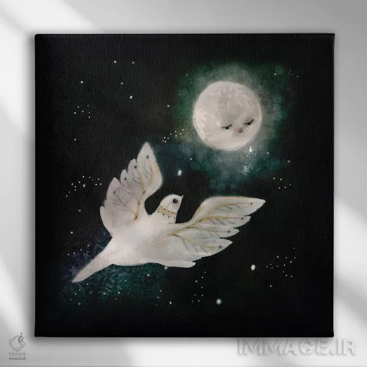 تابلو ماه گریان اثر برنادت اوربانویک - نمای روبهرو روی دیوار