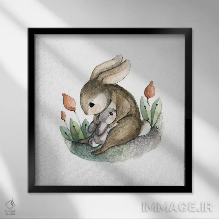 تابلو مامان و من اثر برنادت اوربانویک - نمای قابدار مشکی