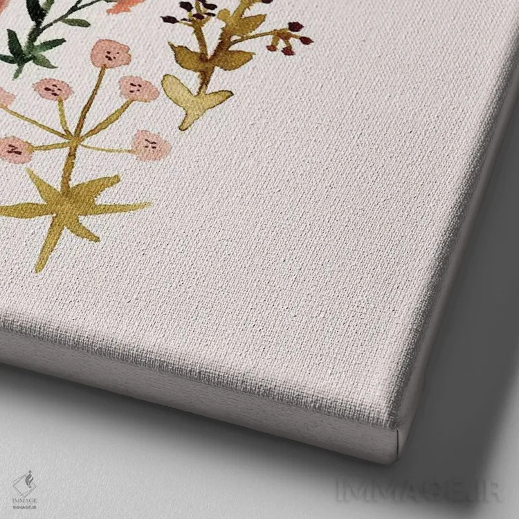 تابلو آهوچه و گلها اثر برنادت اوربانویک - نمای نزدیک بافت بوم