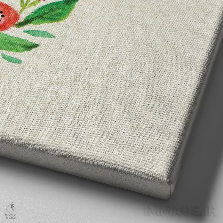 تابلو بره و گلها اثر برنادت اوربانویک - نمای نزدیک بافت بوم