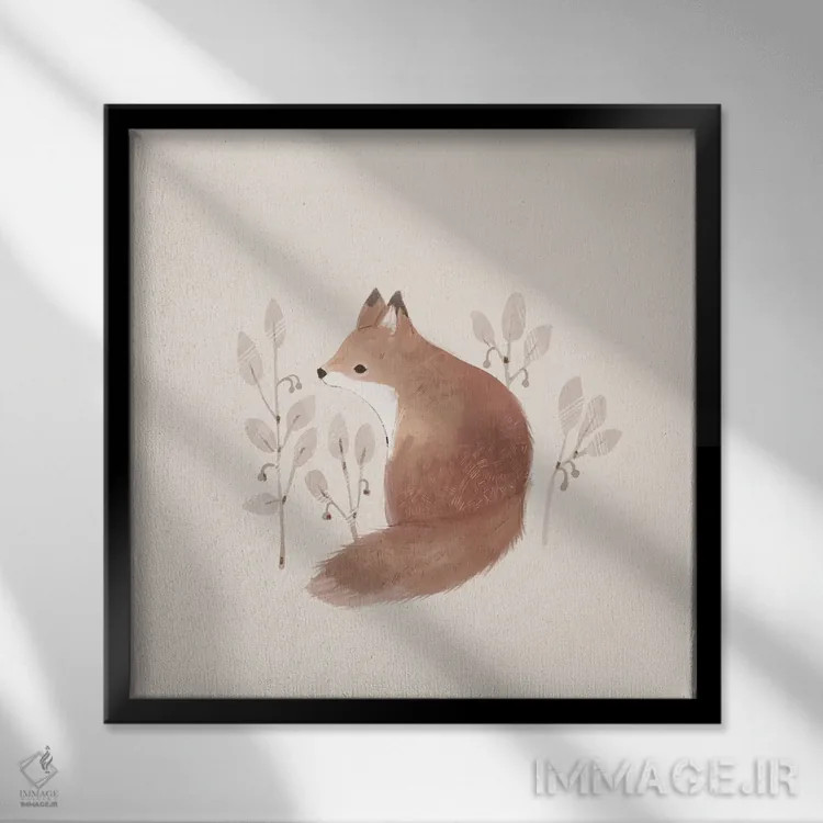 تابلو روباه کوچولو اثر برنادت اوربانویک - نمای قابدار مشکی