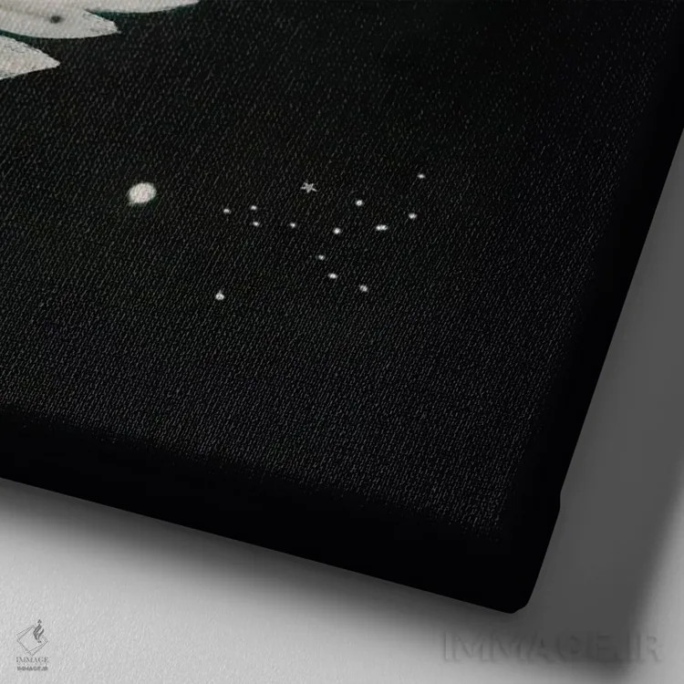 تابلو ماه گریان اثر برنادت اوربانویک - نمای نزدیک بافت بوم