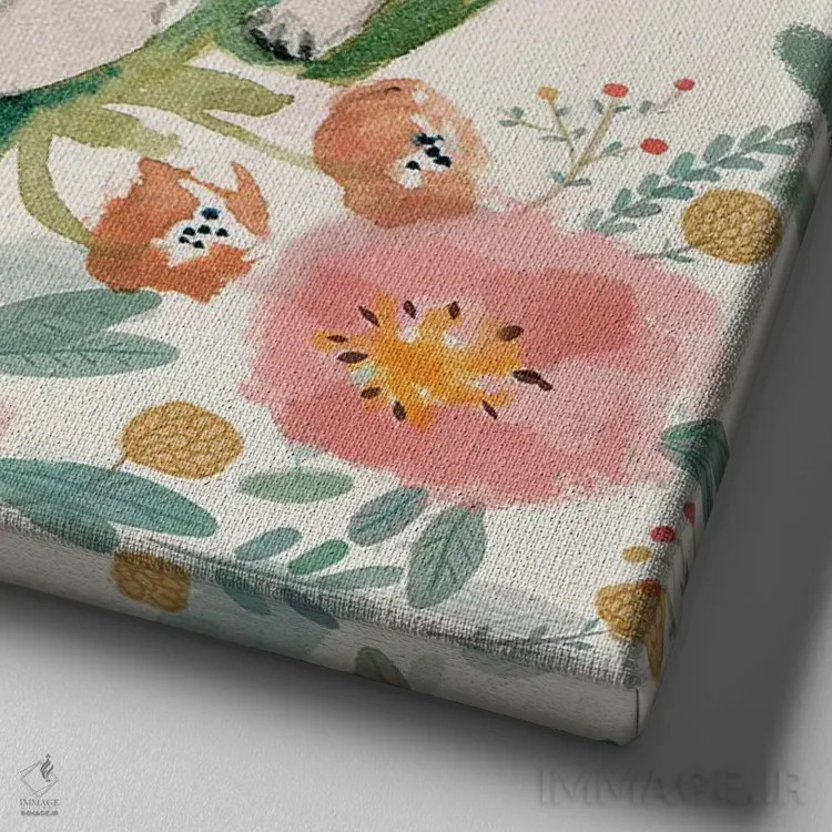 تابلو گربهٔ باغ اثر برنادت اوربانویک - نمای نزدیک بافت بوم