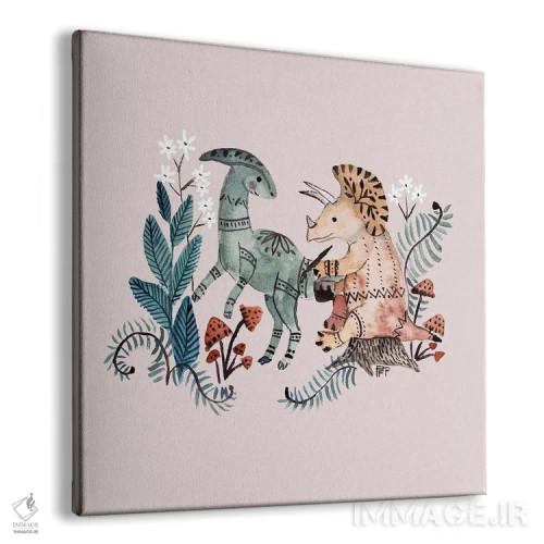 تابلو دایناسورهای قبیلهای اثر برنادت اوربانویک - نمای پرسپکتیو محصول