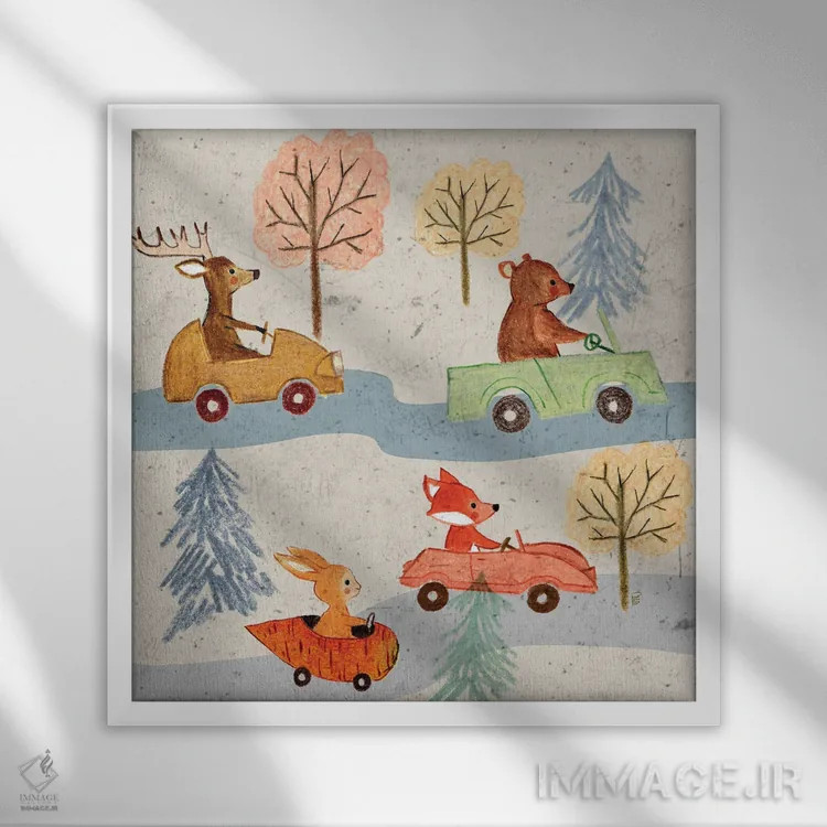 تابلو رفتوآمد جنگلی اثر برنادت اوربانویک - نمای قابدار سفید