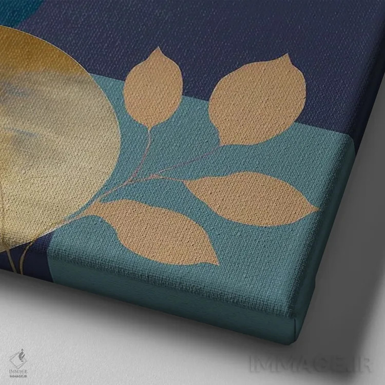 تابلو گلهای طلایی کلاسیک اثر بلا ایو - نمای نزدیک بافت بوم