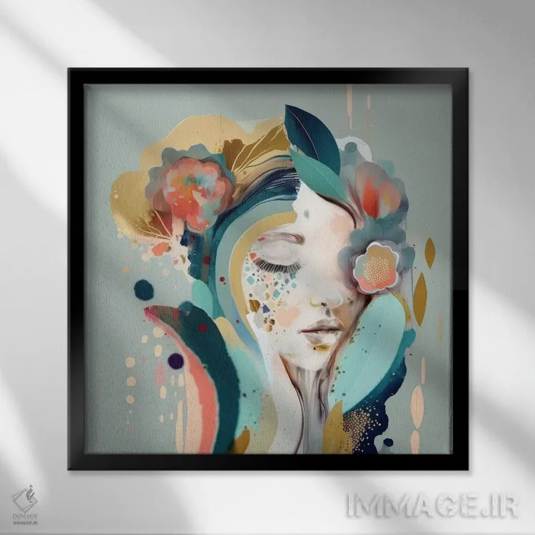 تابلو شکوفهٔ استر اثر بلا ایو - نمای قابدار مشکی