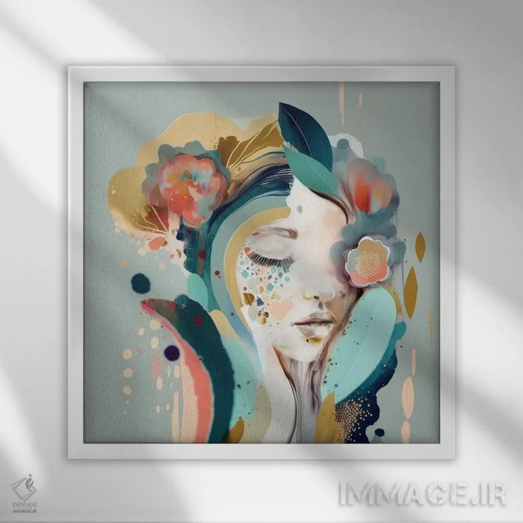 تابلو شکوفهٔ استر اثر بلا ایو - نمای قابدار سفید