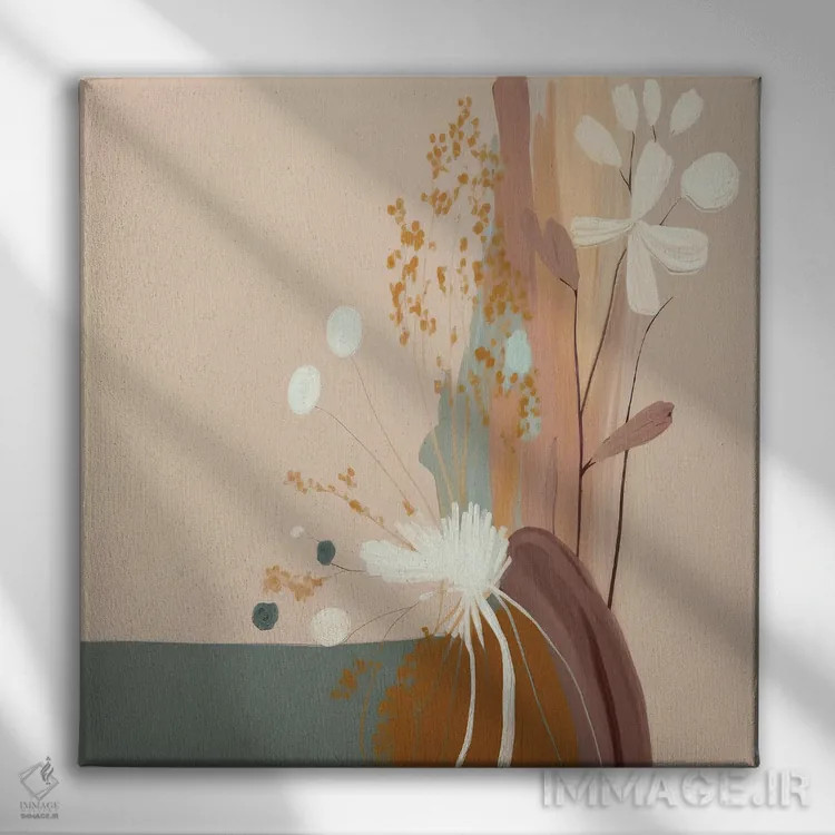 تابلو گلهای خشک زیبا اثر بلا ایو - نمای روبهرو روی دیوار