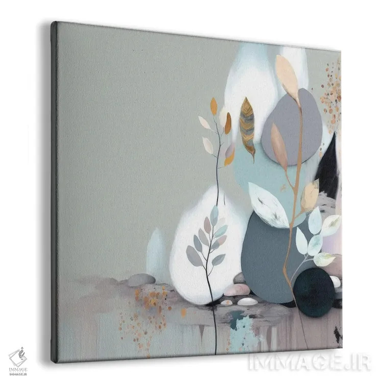 تابلو آبیهای انتزاعی زیبا اثر بلا ایو - نمای پرسپکتیو محصول