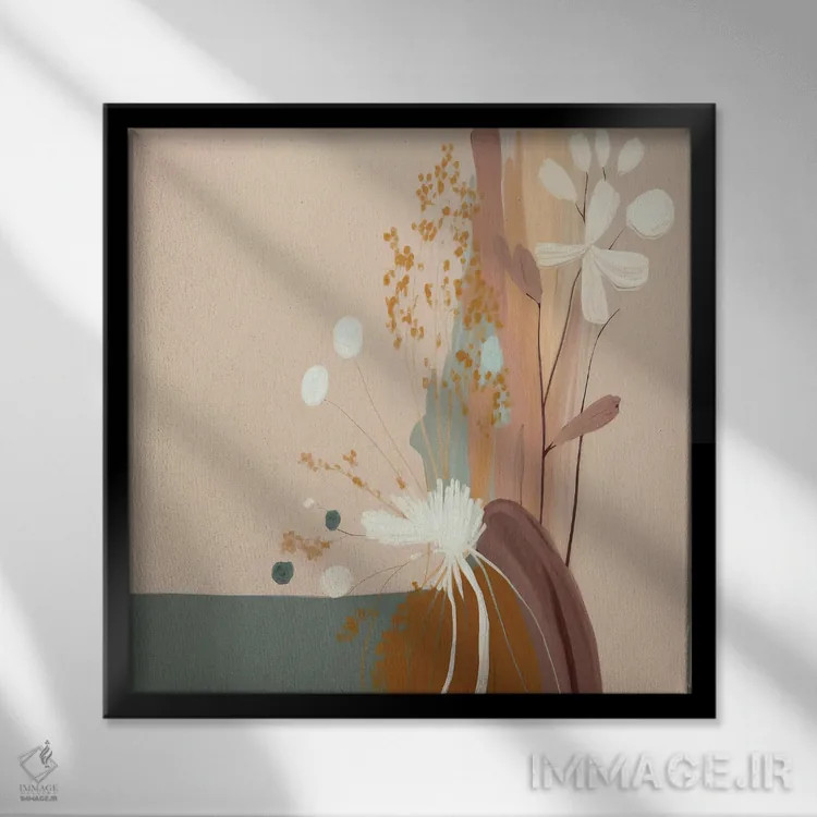 تابلو گلهای خشک زیبا اثر بلا ایو - نمای قابدار مشکی