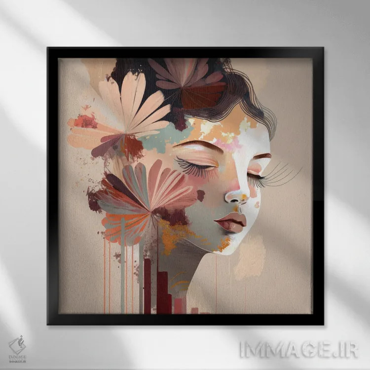 تابلو زهرا اثر بلا ایو - نمای قابدار مشکی