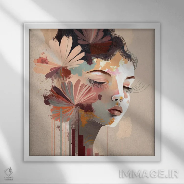 تابلو زهرا اثر بلا ایو - نمای قابدار سفید