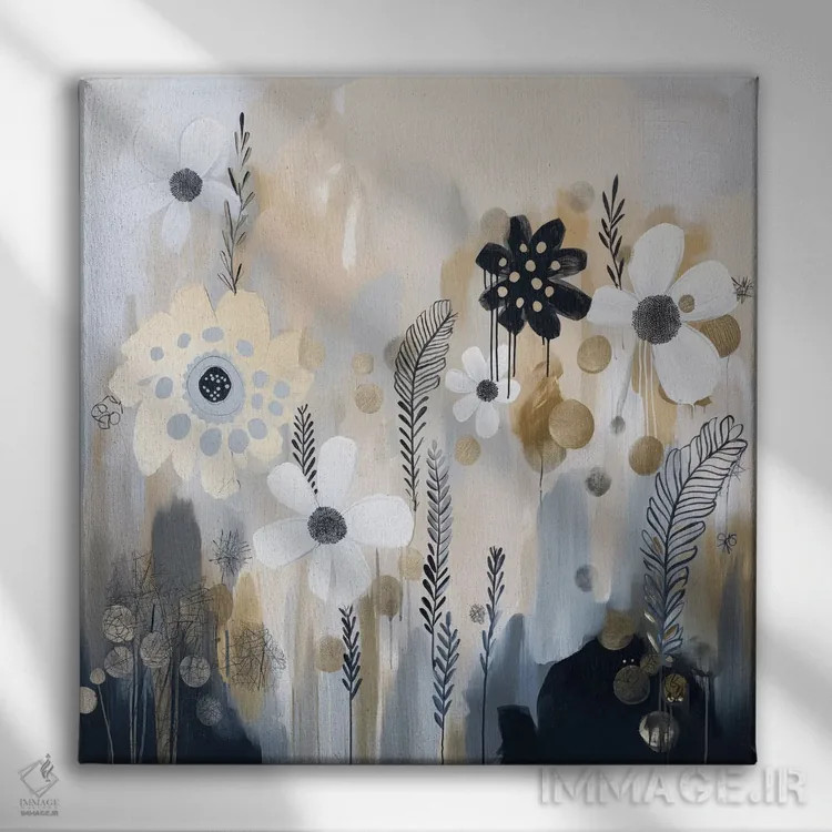 تابلو تکمیل فلور (گل) اثر بلا ایو - نمای روبهرو روی دیوار