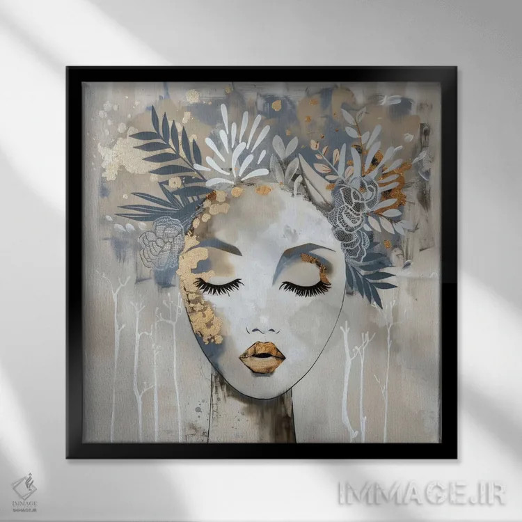 تابلو فلور (گل - فرانسه) اثر بلا ایو - نمای قابدار مشکی