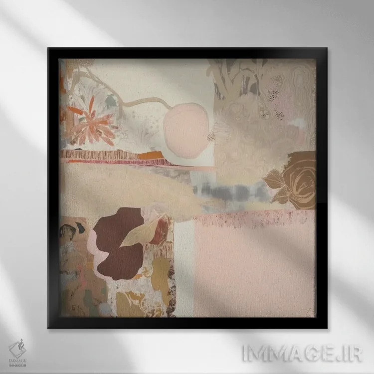 تابلو کلاژ زیبای زمین اثر بلا ایو - نمای قابدار مشکی