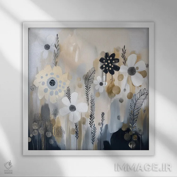 تابلو تکمیل فلور (گل) اثر بلا ایو - نمای قابدار سفید