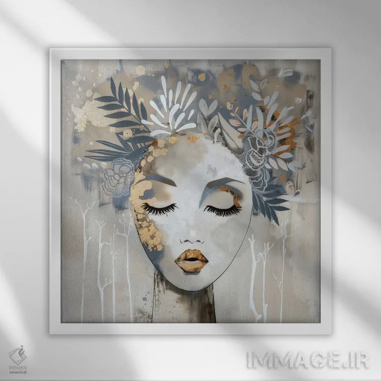 تابلو فلور (گل - فرانسه) اثر بلا ایو - نمای قابدار سفید