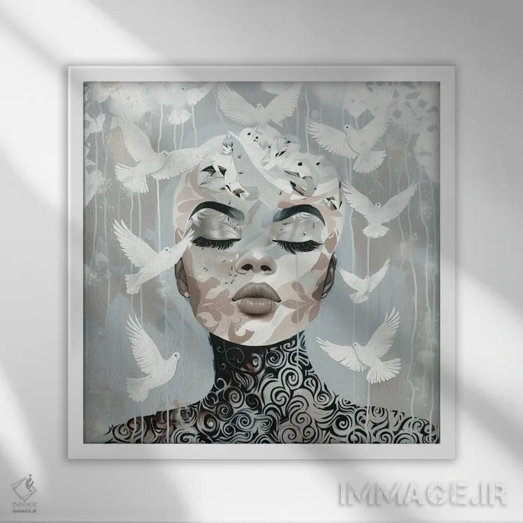 تابلو آزادم کن اثر بلا ایو - نمای قابدار سفید