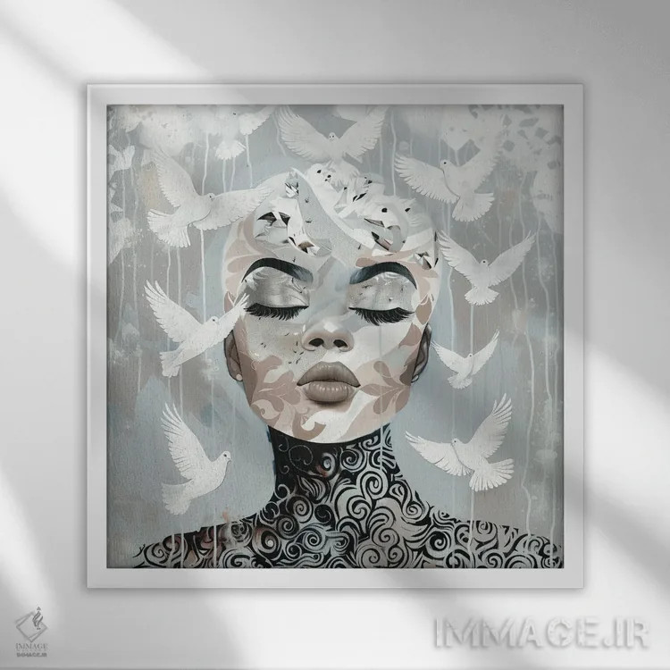 تابلو آزادم کن اثر بلا ایو - نمای قابدار سفید