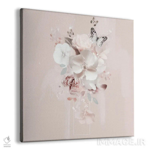 تابلو گلبرگ صورتی انتزاعی اثر بلا ایو - نمای پرسپکتیو محصول