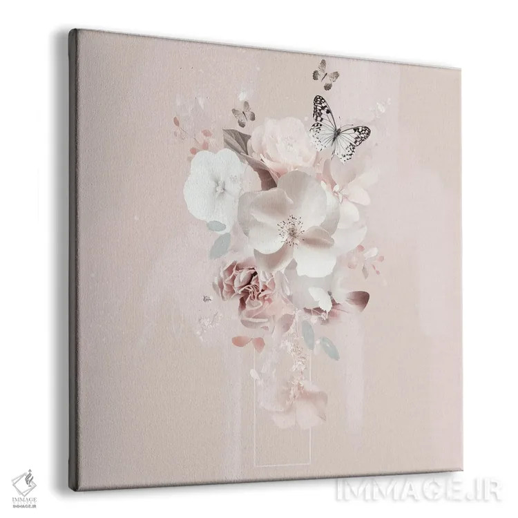 تابلو گلبرگ صورتی انتزاعی اثر بلا ایو - نمای پرسپکتیو محصول