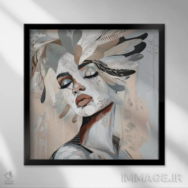 تابلو پر آبی اثر بلا ایو - نمای قابدار مشکی