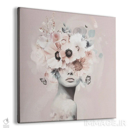 تابلو پردهٔ گلبرگ صورتی اثر بلا ایو - نمای پرسپکتیو محصول