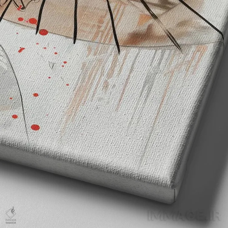 تابلو شکوفهٔ میوکی (نام ژاپنی) اثر بلا ایو - نمای نزدیک بافت بوم