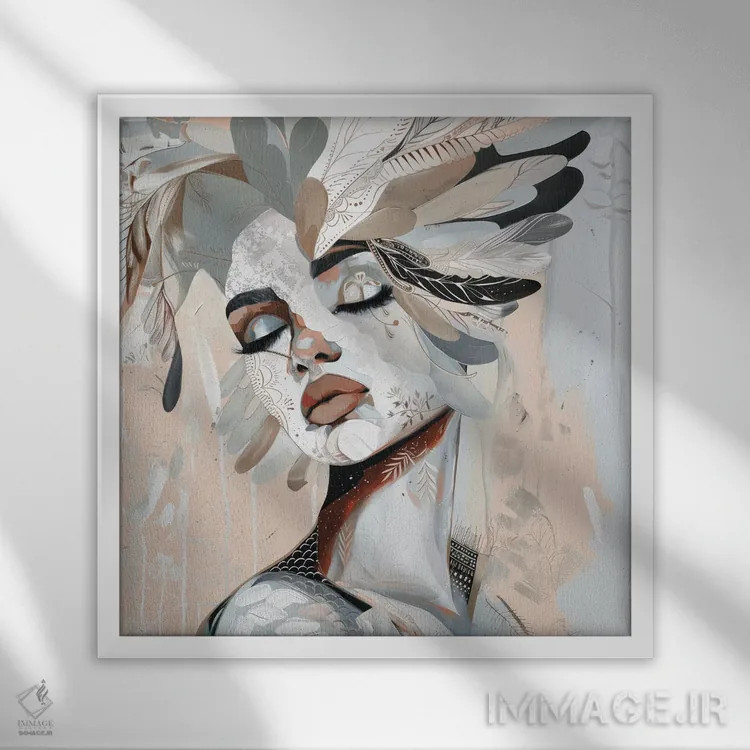 تابلو پر آبی اثر بلا ایو - نمای قابدار سفید