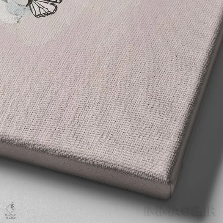 تابلو پردهٔ گلبرگ صورتی اثر بلا ایو - نمای نزدیک بافت بوم