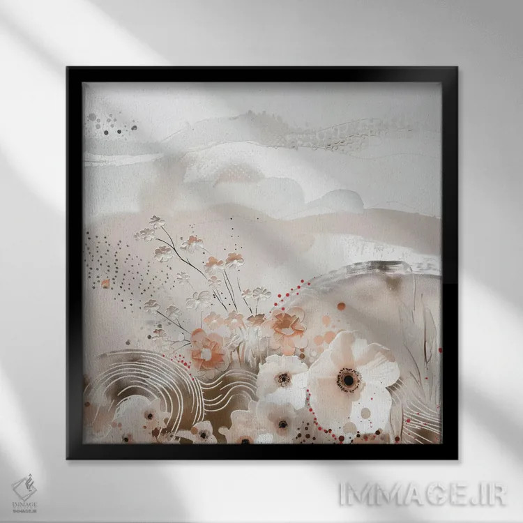 تابلو شکوفهٔ میوکی ۱ (نام ژاپنی) اثر بلا ایو - نمای قابدار مشکی