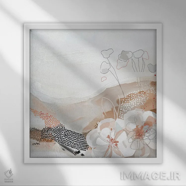 تابلو شکوفهٔ میوکی ۲ (نام ژاپنی) اثر بلا ایو - نمای قابدار سفید