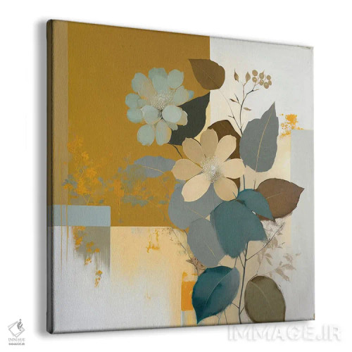 تابلو گیاهان آبی و خردلی اثر بلا ایو - نمای پرسپکتیو محصول