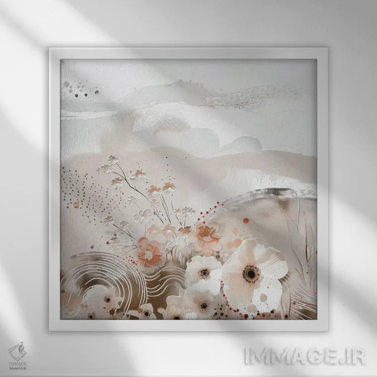 تابلو شکوفهٔ میوکی ۱ (نام ژاپنی) اثر بلا ایو - نمای قابدار سفید