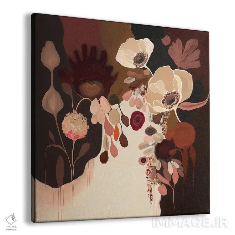 تابلو شکوفههای انتزاعی زرشکی اثر بلا ایو - نمای پرسپکتیو محصول