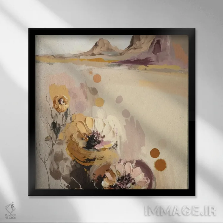 تابلو Landscape,سرخشده در آرامش (منظره) اثر بلا ایو - نمای قابدار مشکی