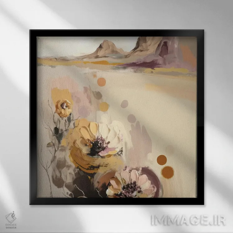 تابلو Landscape,سرخشده در آرامش (منظره) اثر بلا ایو - نمای قابدار مشکی